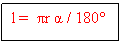 Text Box: l =  πr α / 180

