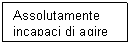 Text Box: Assolutamente incapaci di agire