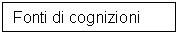 Text Box: Fonti di cognizioni