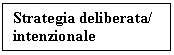 Text Box: Strategia deliberata/
intenzionale
