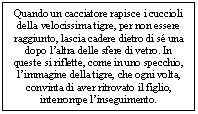 Text Box: Quando un cacciatore rapisce i cuccioli della velocissima tigre, per non essere raggiunto, lascia cadere dietro di s una dopo l'altra delle sfere di vetro. In queste si riflette, come in uno specchio, l'immagine della tigre, che ogni volta, convinta di aver ritrovato il lio, interrompe l'inseguimento.