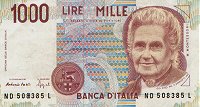 Maria Montessori ricordata su una banconota
