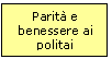 Text Box: Parità e benessere ai politai


