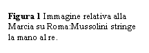Text Box: ura 1 Immagine relativa alla Marcia su Roma:Mussolini stringe la mano al re.




