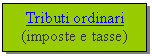 Text Box: Tributi ordinari   (imposte e tasse)
