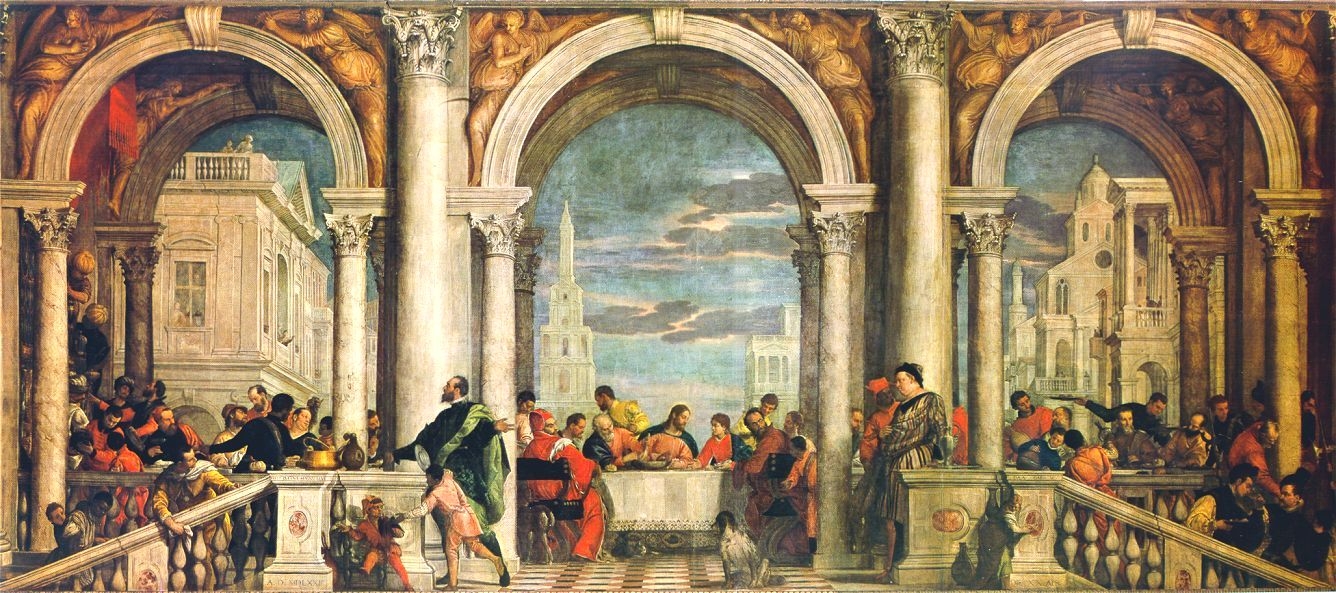 Veronese - Giunone versa i suoi doni su Venezia, Decorazioni di villa Barbaro, Cena a casa di Levi